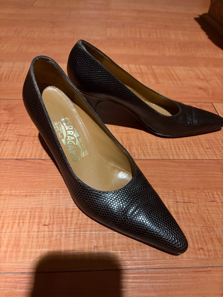 Salvatore Ferragamo Dark Brown Pointed-Toe Women’s Pumps